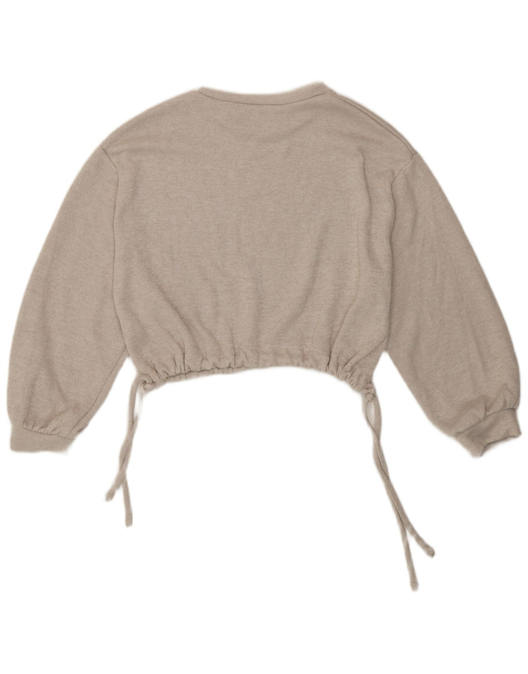 Zara Womens Crop Bluse Top UK 16 Large Grey Flecked Polyester