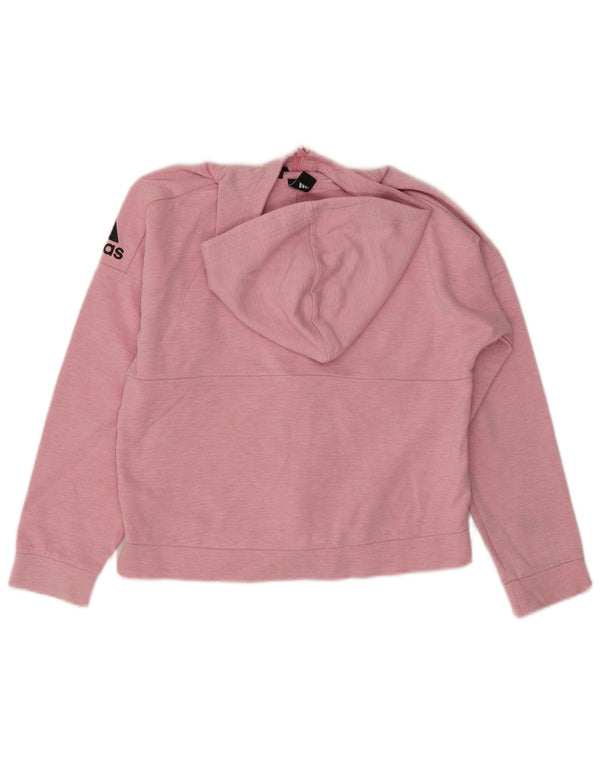 Adidas Girls Graphic Zip Hoodie Sweater 11-12 Years Pink