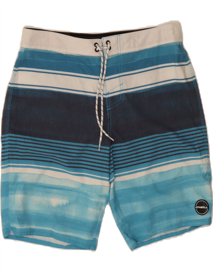 O'NEILL Mens Swimming Shorts Medium  Blue Striped Polyester Vintage O'Neill and Second-Hand O'Neill from Messina Hembry 