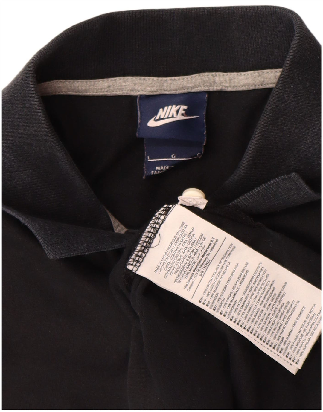 Nike grafisk poloshirt til mænd, stor sort Colourblock Bomuld