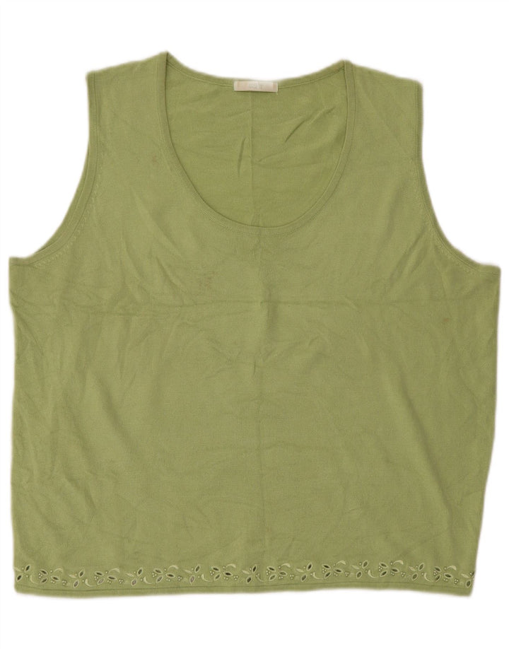 MARKS & SPENCER Dame Oversized Vest Tank Top UK 18 XL Grøn