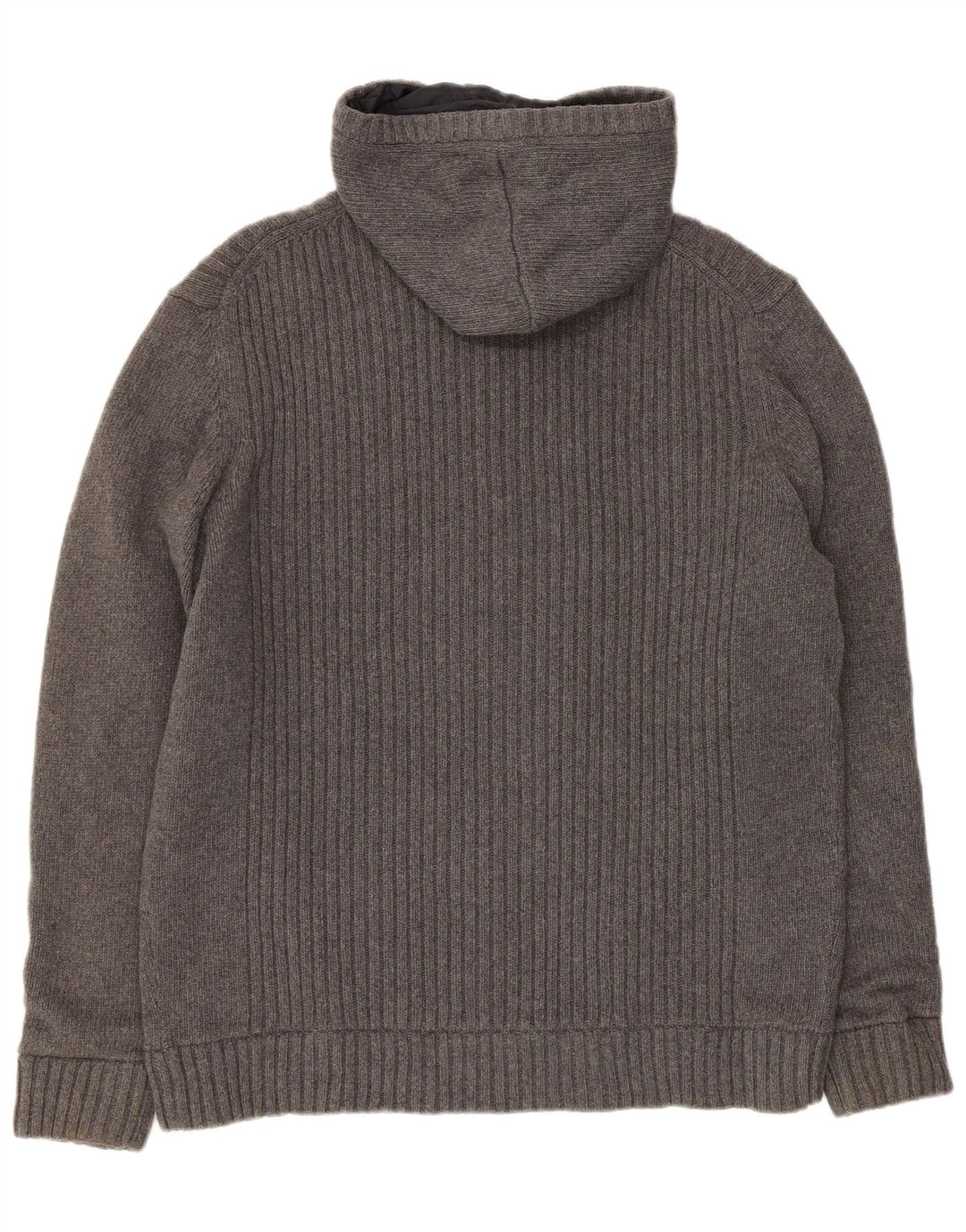 Massimo Dutti Herre Hættestrikket Vendbar Jakke UK 42 XL Grå