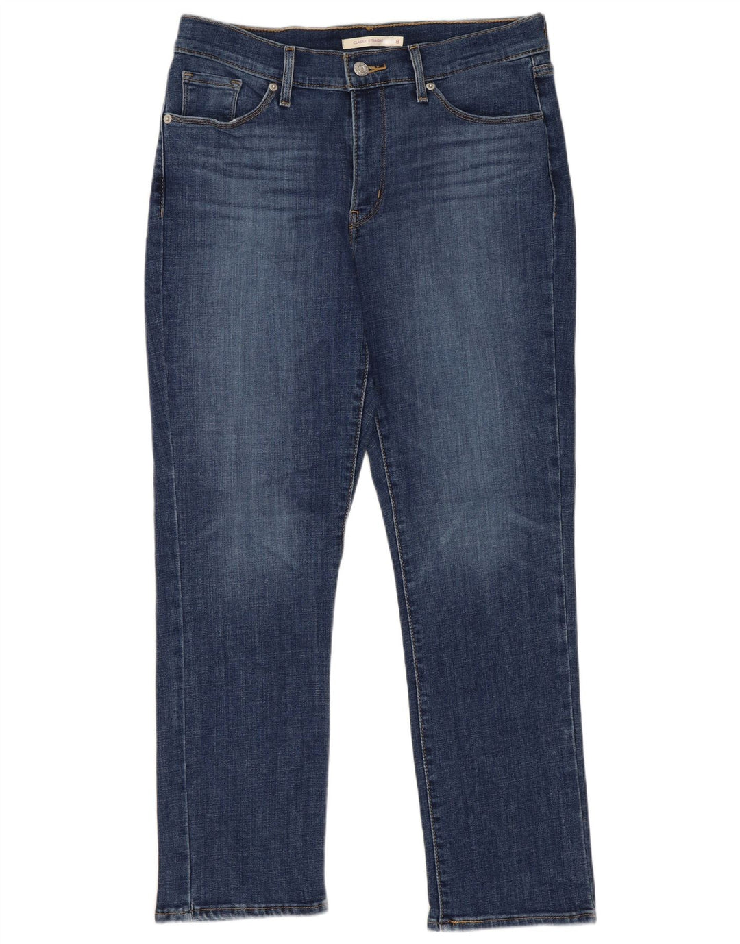 Levi's Dame Klassiske Straight Jeans US 8 Medium W29 L28 Blå Bomuld