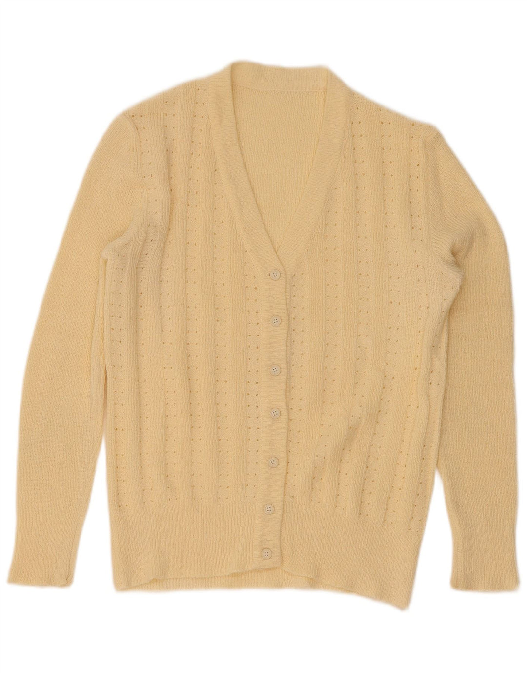 Vintage dame cardigan sweater UK 12 Medium Yellow