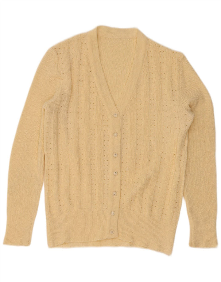 Vintage dame cardigan sweater UK 12 Medium Yellow