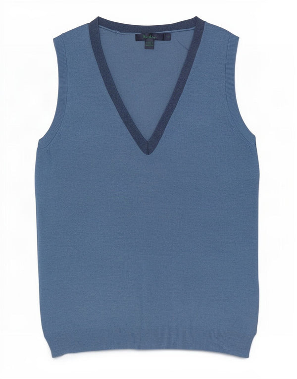 Boden Dame Vest Tank Top UK 10 Lille Blå Bomuld