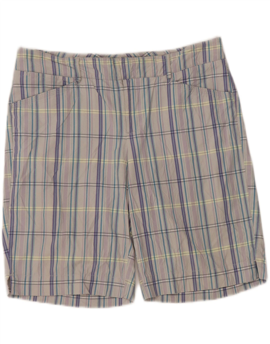 DOCKERS Casual Shorts til kvinder US 8 Medium W34 Grå ternet bomuld