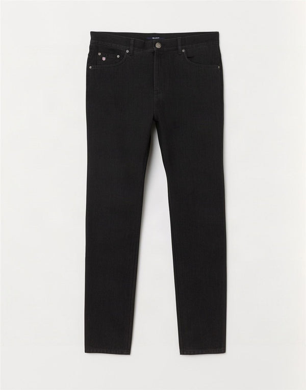 Gant mænd Tyler lavtaljet Regular Fit lige jeans W34 L34 Grå bomuld