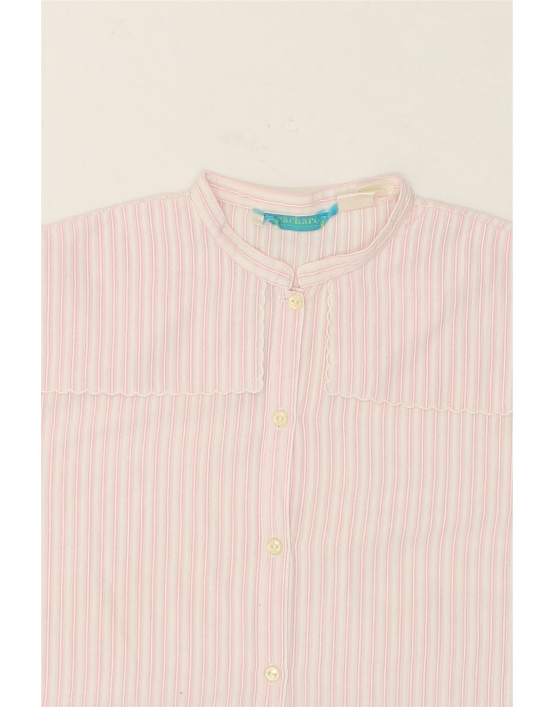 CACHAREL Womens Short Sleeve Shirt Blouse EU 38 Medium Pink Pinstripe Vintage Cacharel and Second-Hand Cacharel from Messina Hembry 
