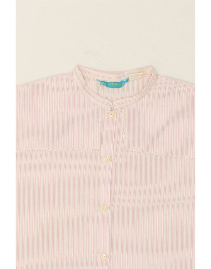 CACHAREL Womens Short Sleeve Shirt Blouse EU 38 Medium Pink Pinstripe Vintage Cacharel and Second-Hand Cacharel from Messina Hembry 