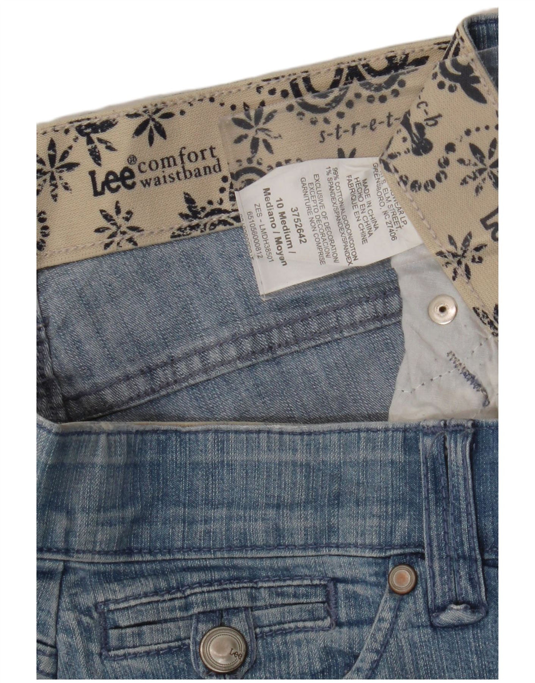 LEE Dame denim Shorts US 10 Large W32 Blue Cotton