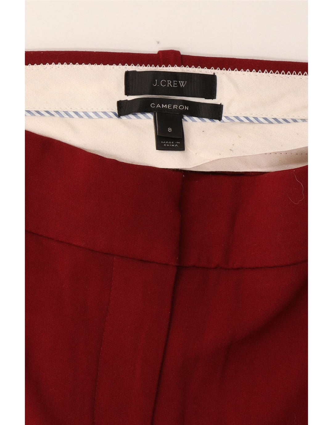 J. CREW Dame Cameron Slim Chino Bukser US 8 Medium W30 L27 Maroon