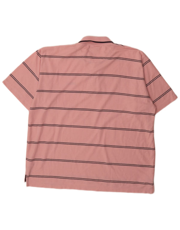 Umbro Herre Polo Shirt 2XL Pink Stribet Polyester