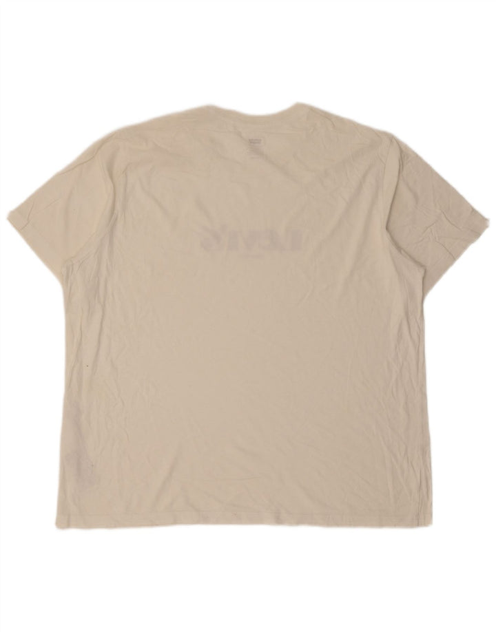 Levi's Herre afslappet grafisk T-shirt top XL hvid bomuld