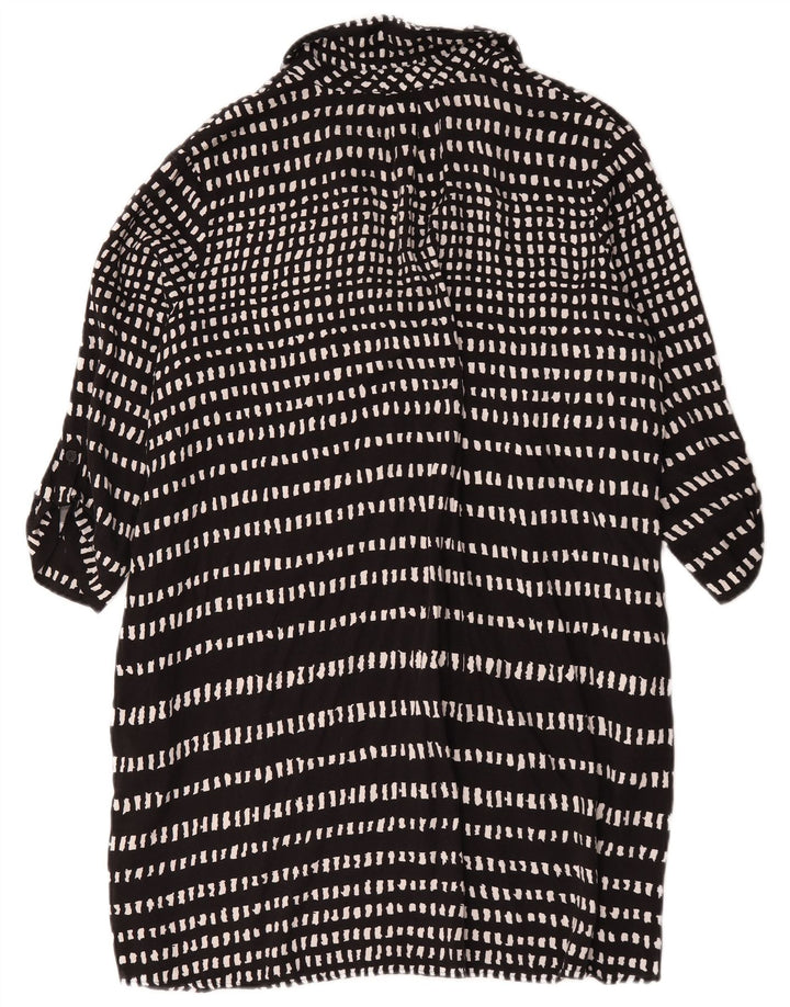 Hobbs 3/4 ærmer basiskjole til kvinder UK 18 XL Sort geometrisk viskose