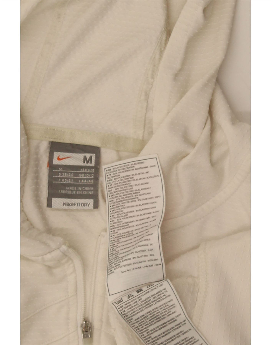 Nike Womens Crop Træningsdragt med hætte Topjakke UK 10/12 Medium White