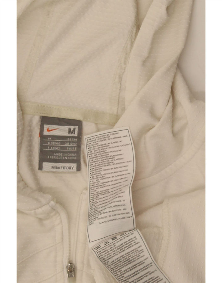 Nike Womens Crop Træningsdragt med hætte Topjakke UK 10/12 Medium White
