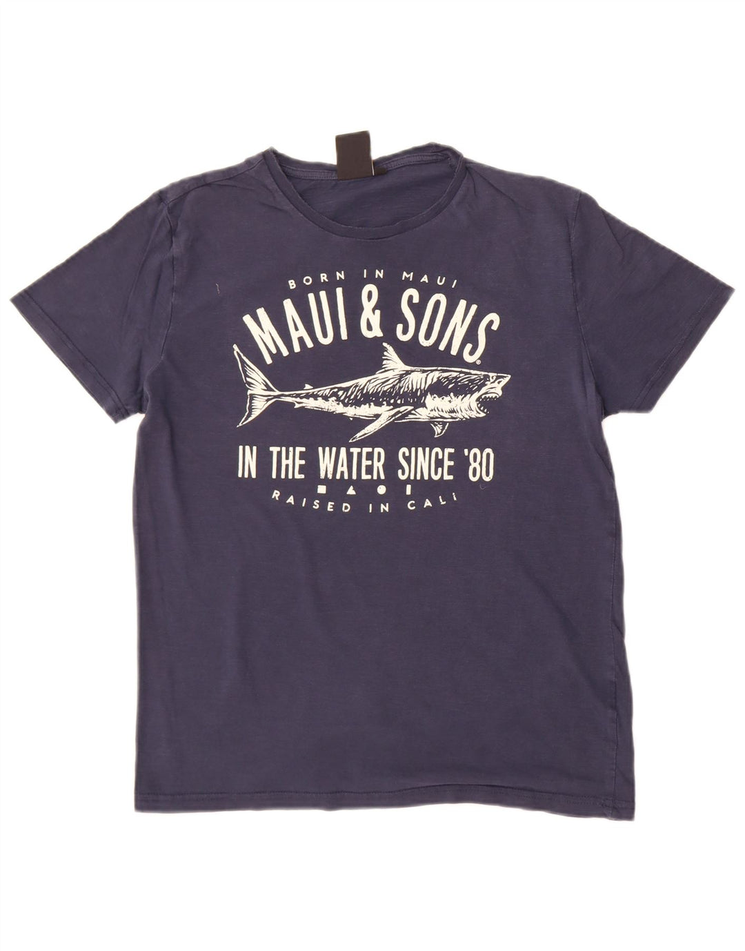 Maui and Sons Herre grafisk T-shirt Top Medium Navy Blue