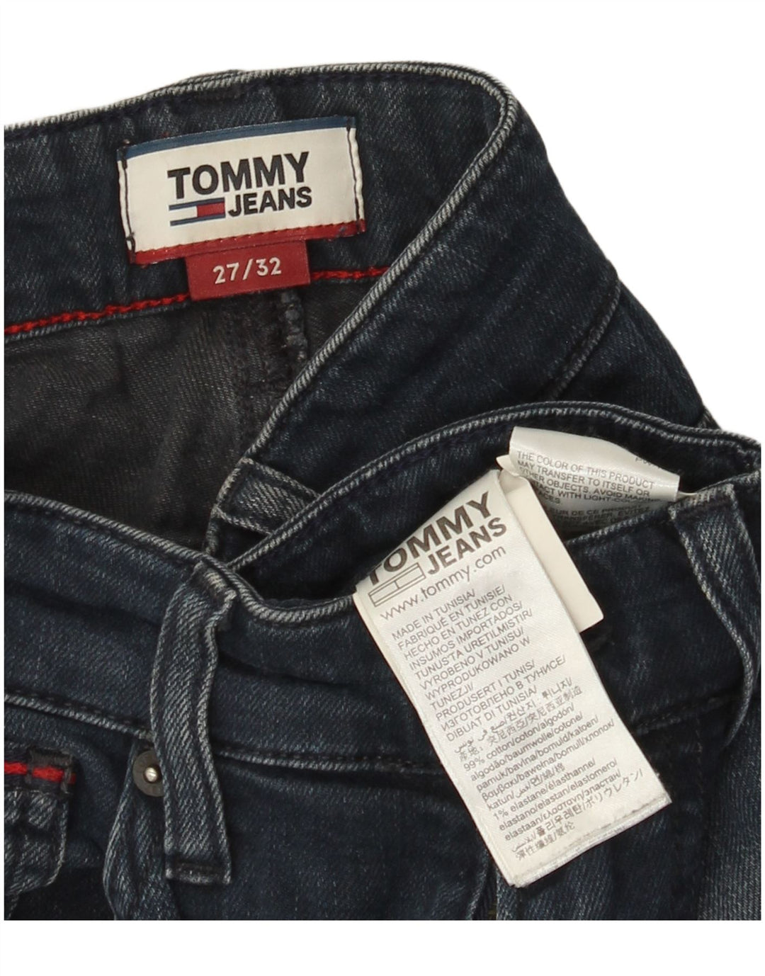 Tommy Hilfiger Herre Slim Jeans W27 L32 Marineblå Bomuld