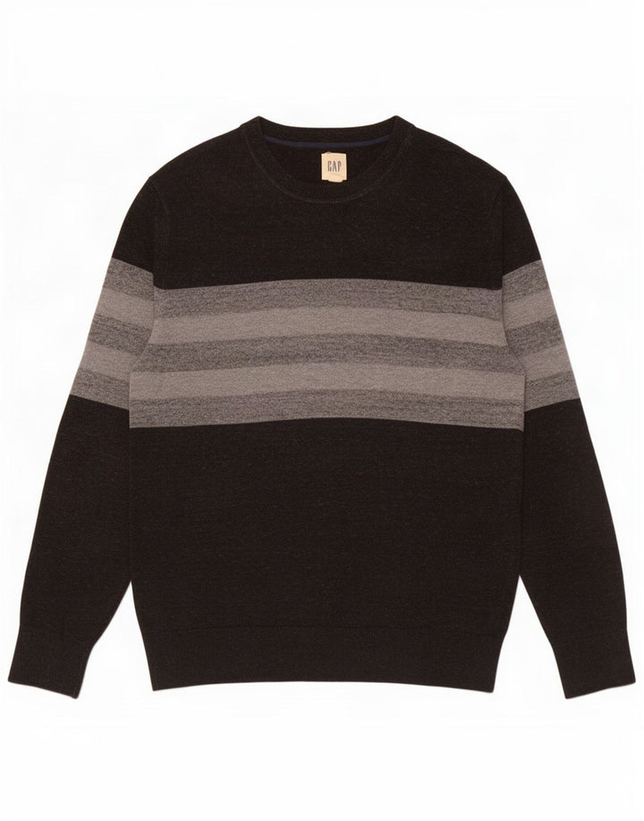 Gap herre rund hals sweater lille sort stribet bomuld