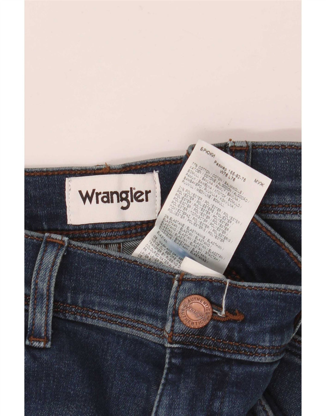 Wrangler Herre Texas Slim Jeans W30 L30 Marineblå Bomuld