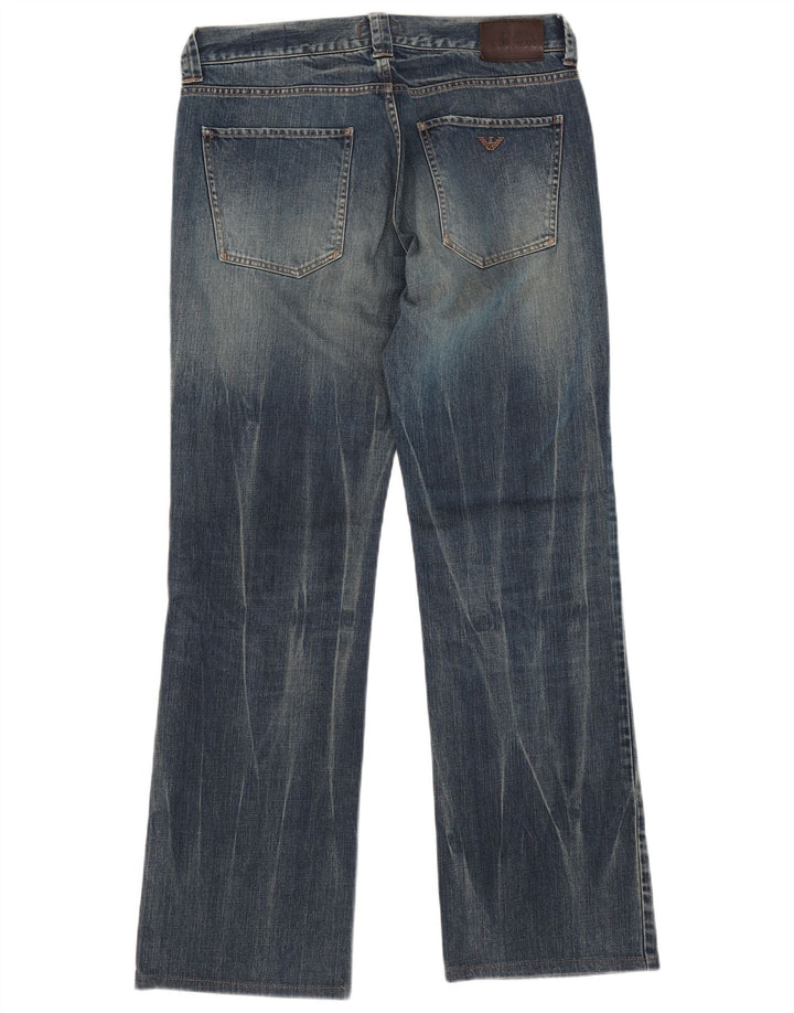 ARMANI Herre Regular Fit Bootcut Jeans W33 L32 Blå Bomuld