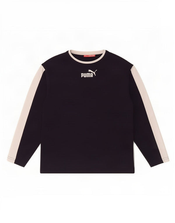 Puma Boys Top Langærmet 11-12 år Navy Blue Colourblock