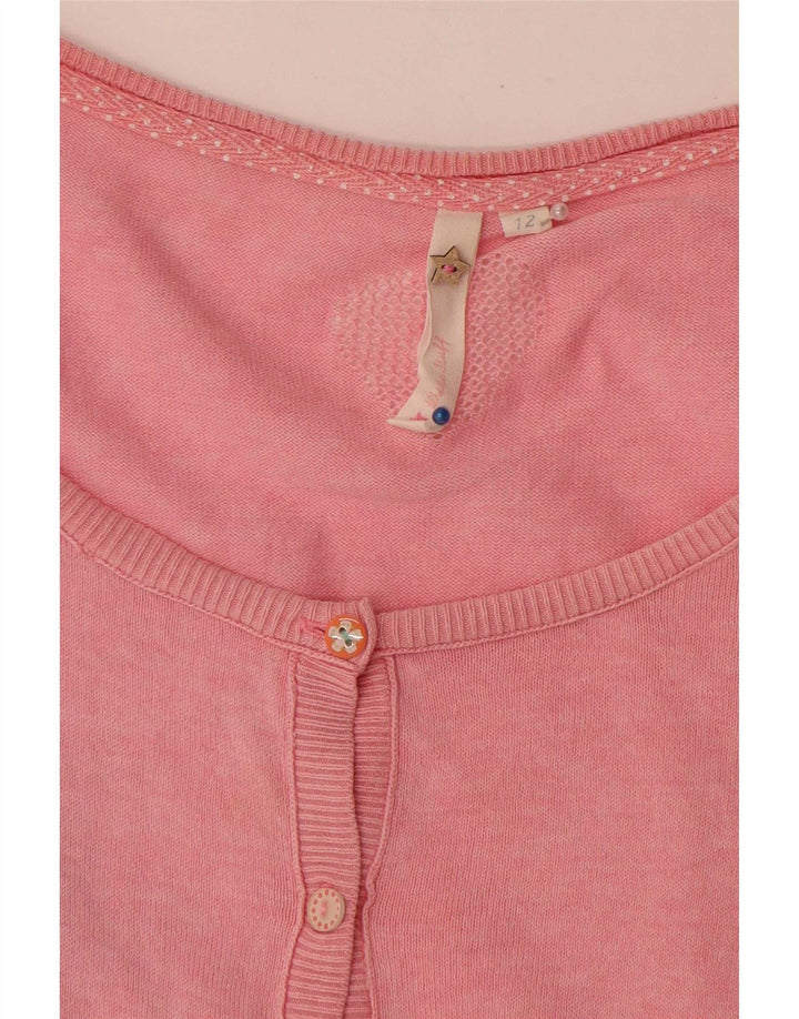 White Stuff Womens 3/4-ærmet cardigantrøje UK 12 Medium Pink