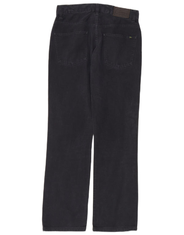 Lacoste Mens Straight Casual Trousers W30 L30 Navy Blue Cotton