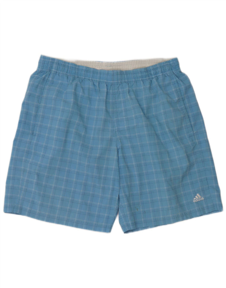 Adidas Badeshorts til mænd store blå ternet polyester
