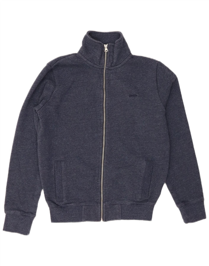 SUPERDRY Træningsdragt til mænd Topjakke XS Marineblå Flecked Bomuld