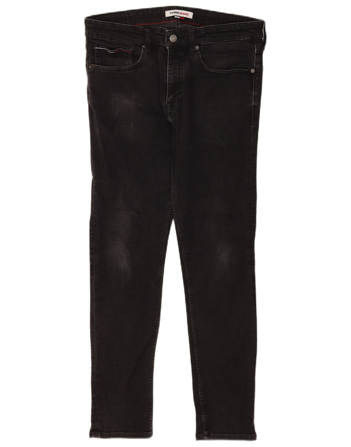 Tommy Hilfiger Herre Slim Jeans W34 L29 Sort Bomuld