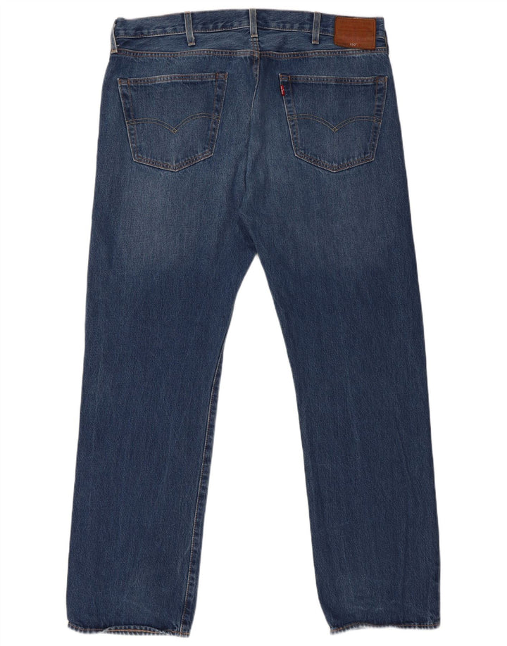 LEVI'S Herre 501 Straight Jeans W38 L32 Blå Bomuld