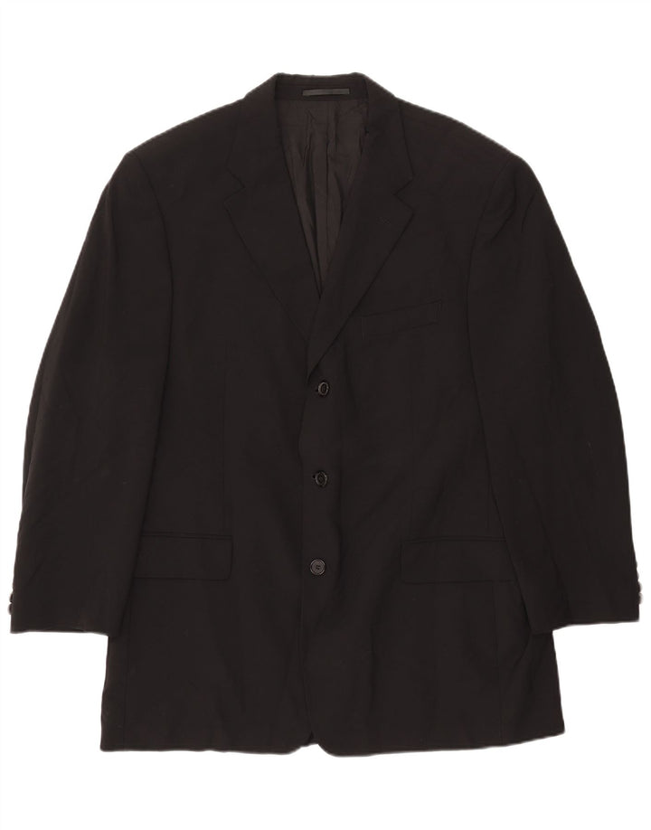 HUGO BOSS Herre 3-knaps blazerjakke EU 54 2XL Sort Uld