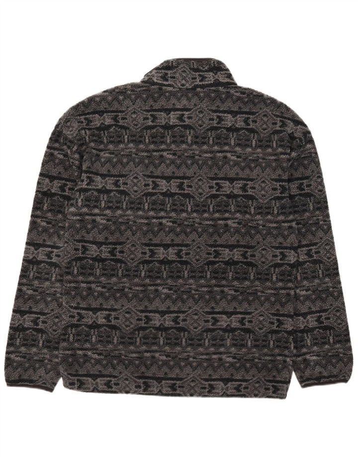 Columbia Herre Button Neck Fleece Jumper Medium Grey Geometrisk Polyester