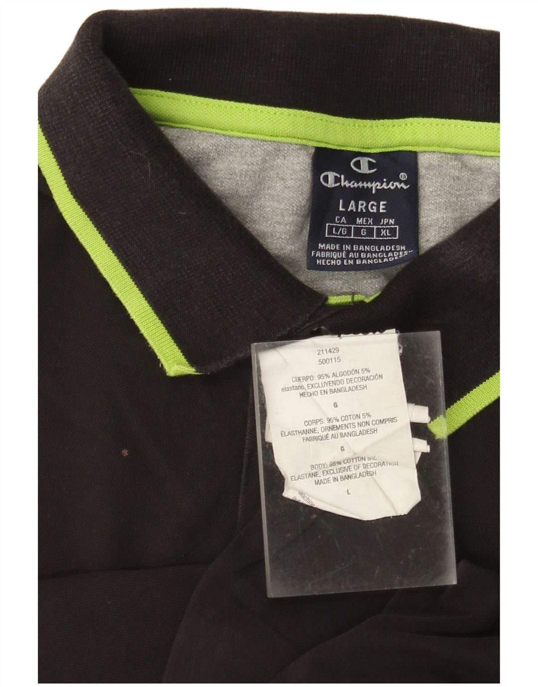 CHAMPION Poloshirt til mænd Stor sort bomuld