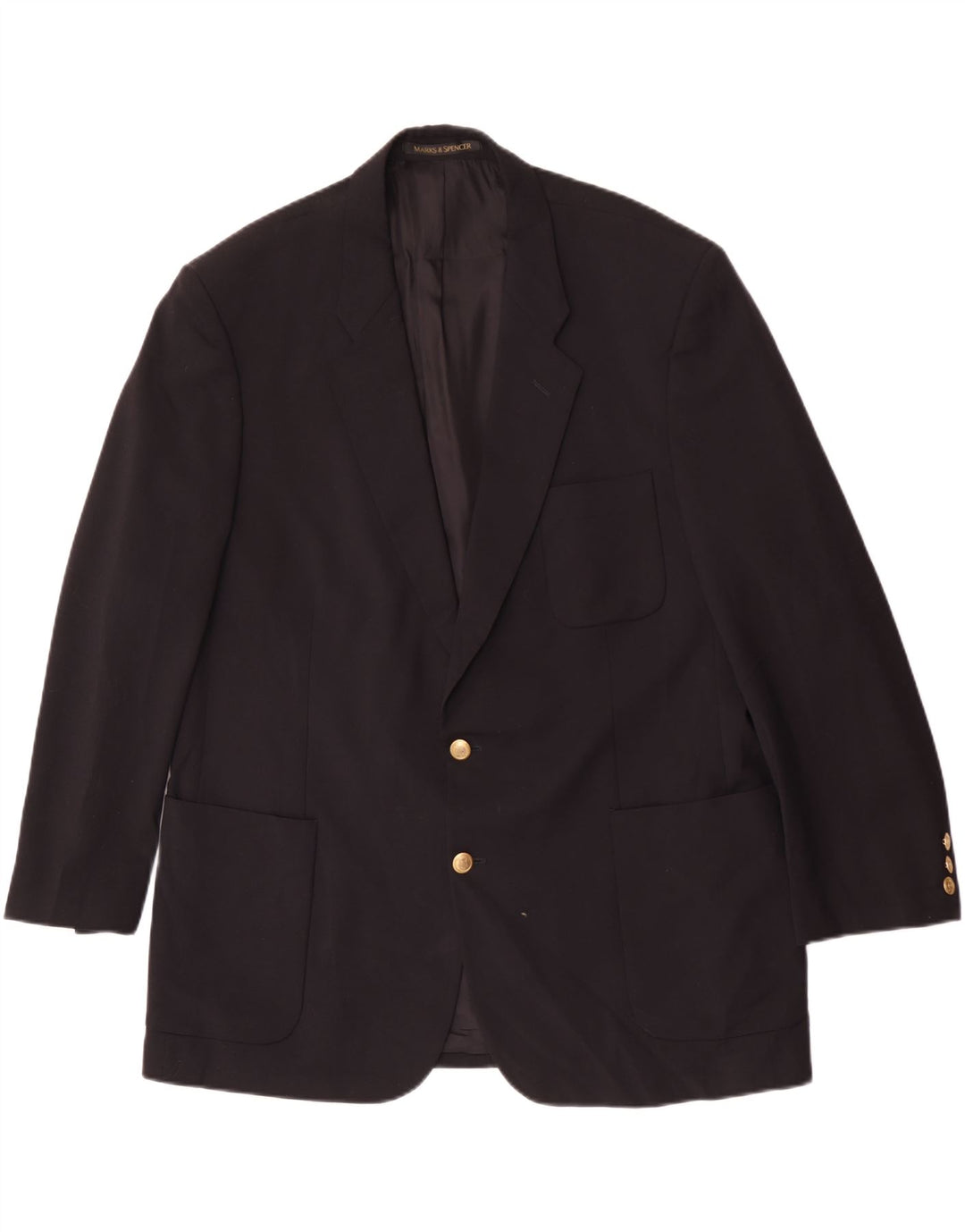Marks & Spencer Herre 2-knaps blazerjakke UK 46 XL Sort Polyester