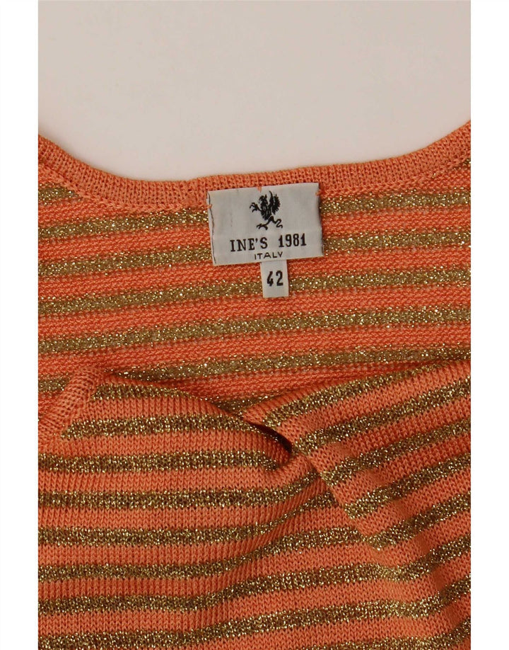 Vintage Dame Strik Cami Top IT 42 Medium Orange Stribet