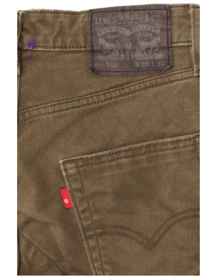 Levi's Herre 511 Slim Jeans W28 L26 Grøn Bomuld