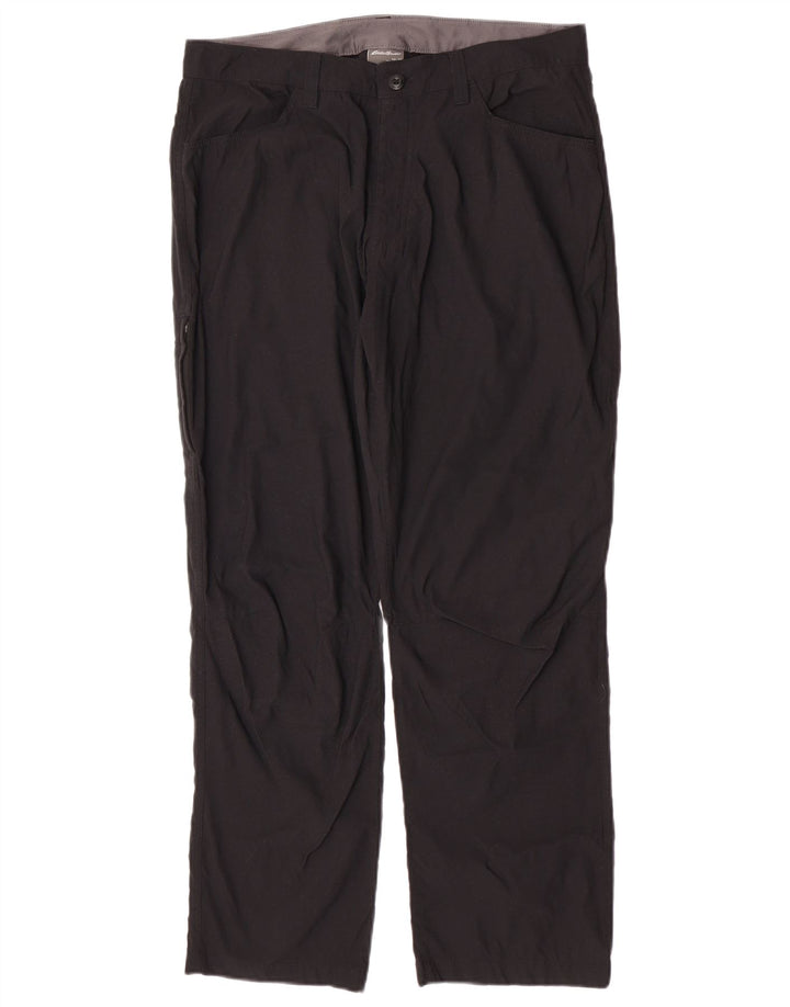 Eddie Bauer Herre Straight Cargo Bukser W34 L30 Sort Nylon