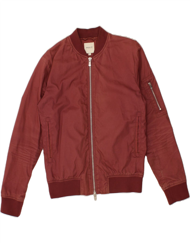 JACK & JONES Mens Bomber Jacket UK 36 Small Burgundy Polyester Vintage Jack & Jones and Second-Hand Jack & Jones from Messina Hembry 