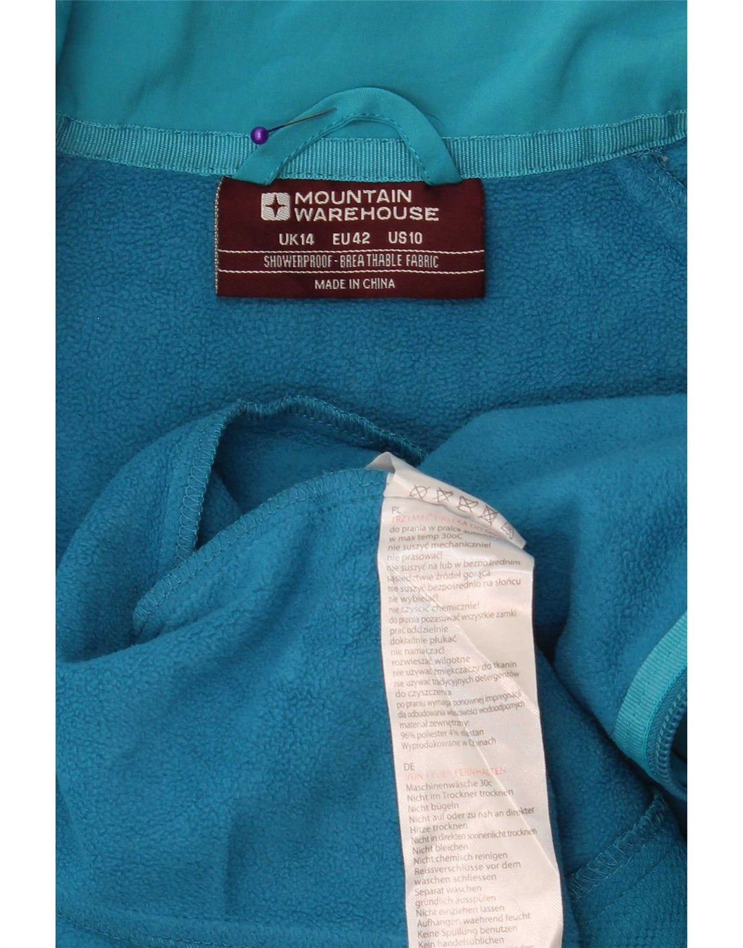 Mountain Warehouse Dame træningsdragt Topjakke UK 14 Stor Blå Polyester