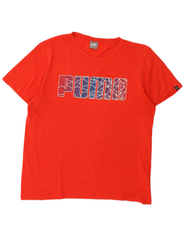 Puma Herre Grafisk T-Shirt Top XL Rød Bomuld