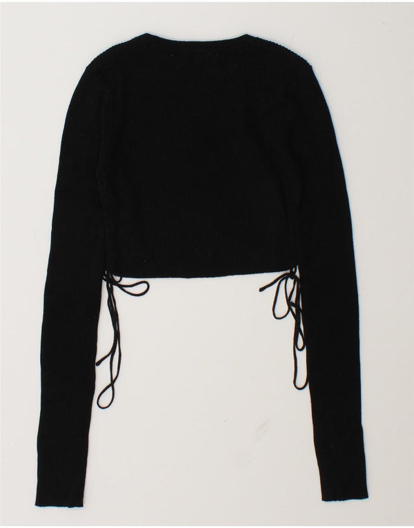 Zara Dame Crop Top Langærmet UK 6 XS Sort