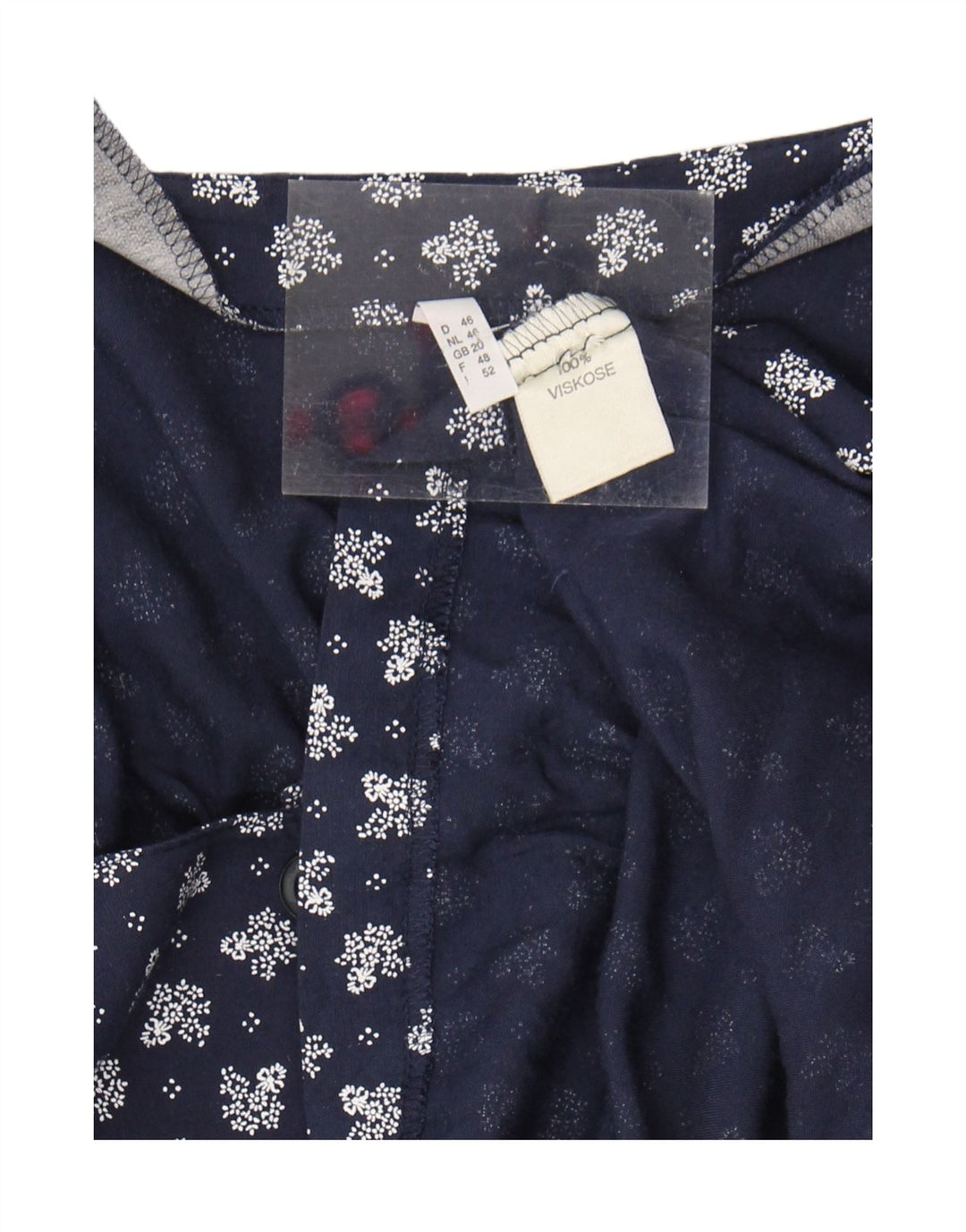 Vintage Dame Playsuit UK 20 2XL Navy Blue Floral Viscose