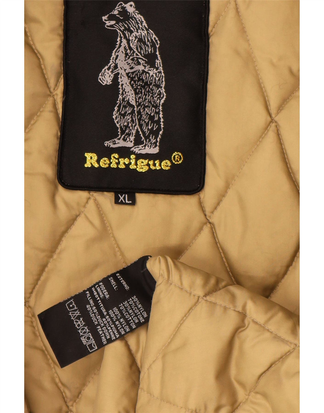 Refrigue Polstret Herrejakke UK 42 XL Beige Nylon