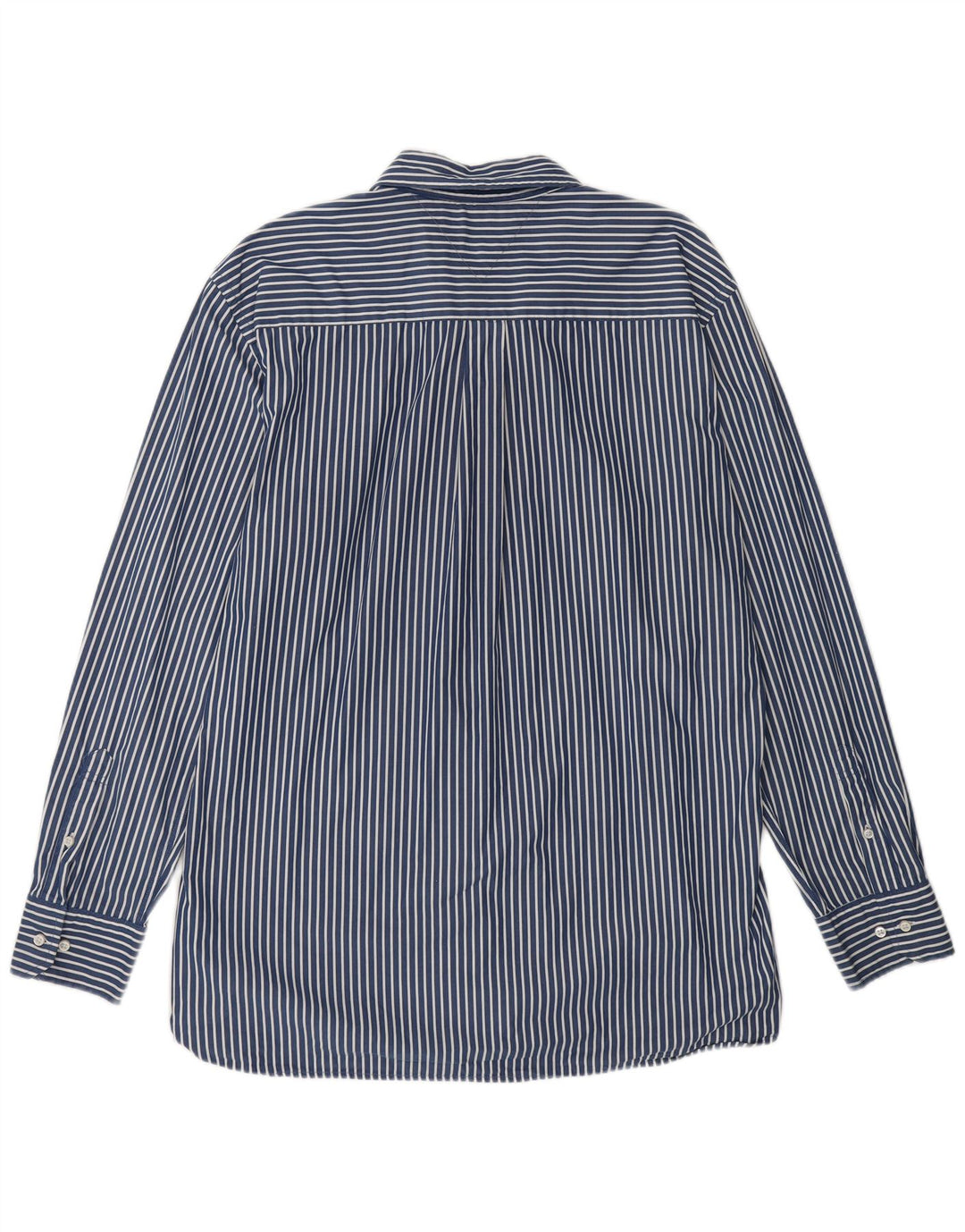 TOMMY HILFIGER Mens Coupe Ajustee Shirt Large Blue Pinstripe 80s