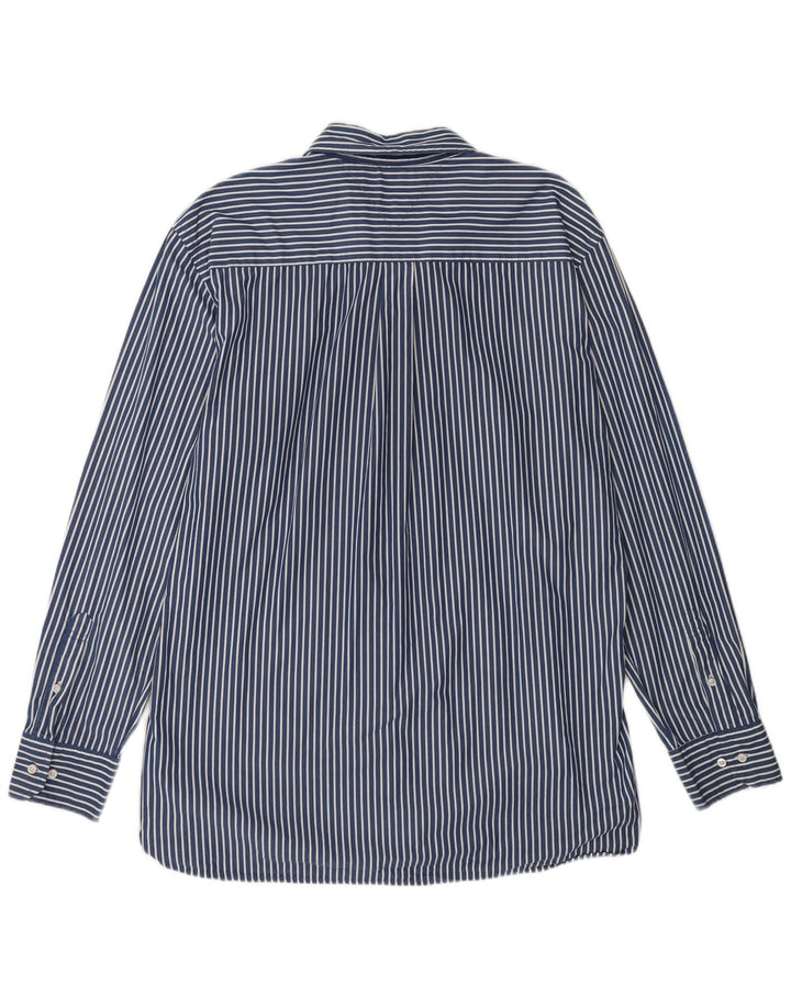 TOMMY HILFIGER Mens Coupe Ajustee Shirt Large Blue Pinstripe 80s