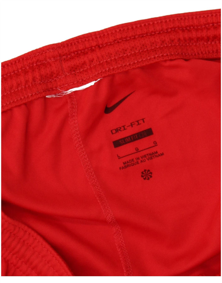 NIKE Herre Dri Fit Slim Fit sportsshorts Stor rød farveblok