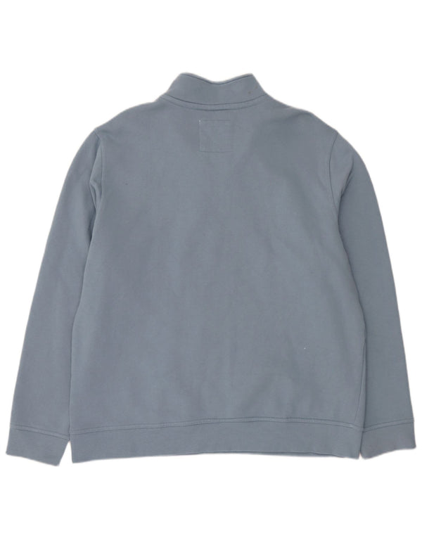 Besætningstøj Herre Zip Neck Sweatshirt Jumper 3XL Blå Bomuld